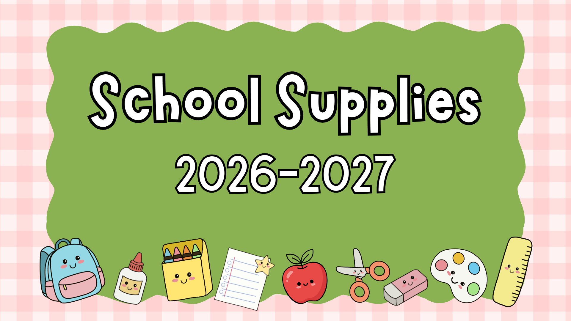 School Supplies List 2026-2027